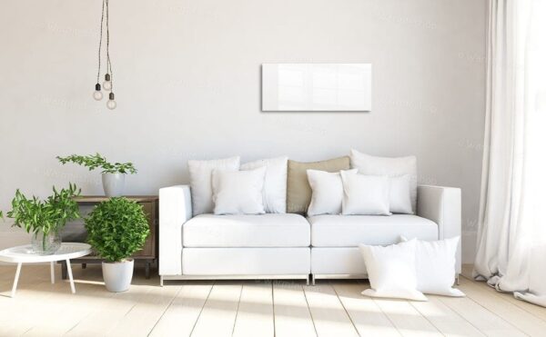 Panneau infrarouge en verre Welltherm - blanc cristal - 360 watts