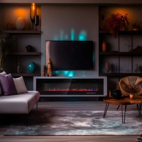 Cheminée électrique décorative — mise en situation Cheminée électrique décorative — mise en situation